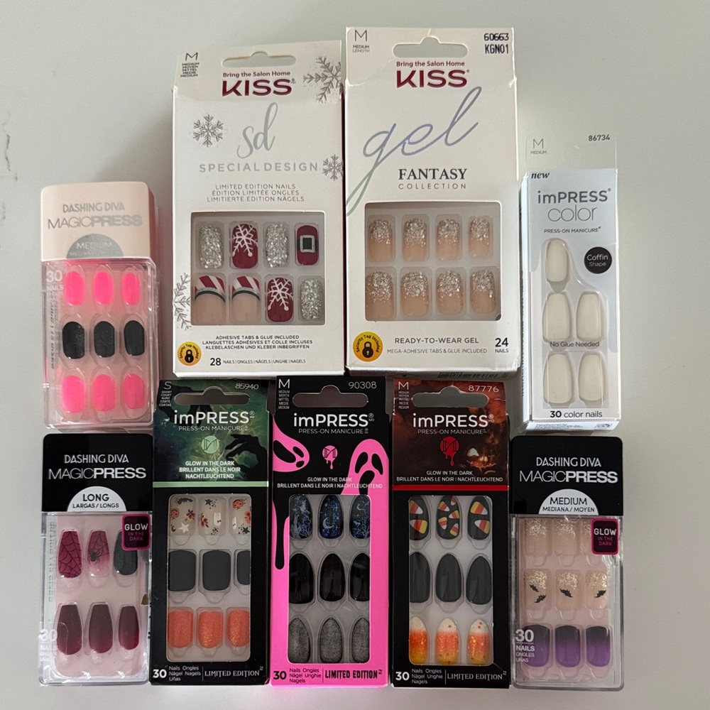 KISS, Impress and Dashing Diva Press On Nail Kits